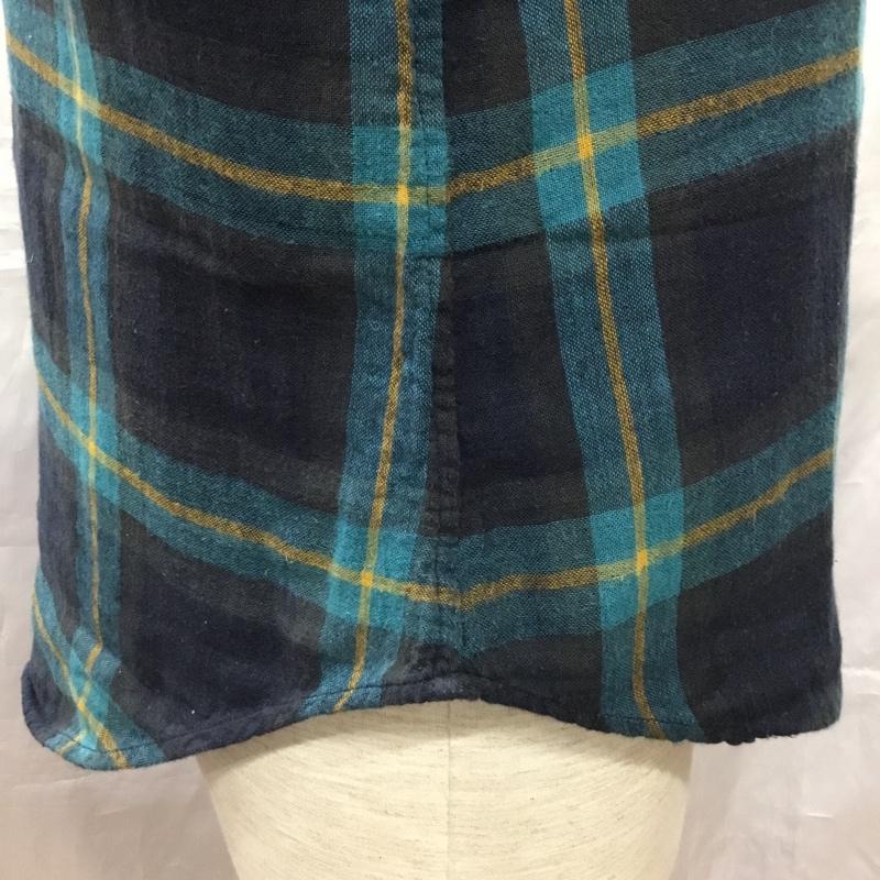 フォーティーファイブアールピーエム 45RPM シャツ、ブラウス 長袖 コットン ガーゼ 3 チェック 紺 / ネイビー / X 緑 / グリーン / X 橙 / オレンジ /  メンズ USED 古着 中古 10118962