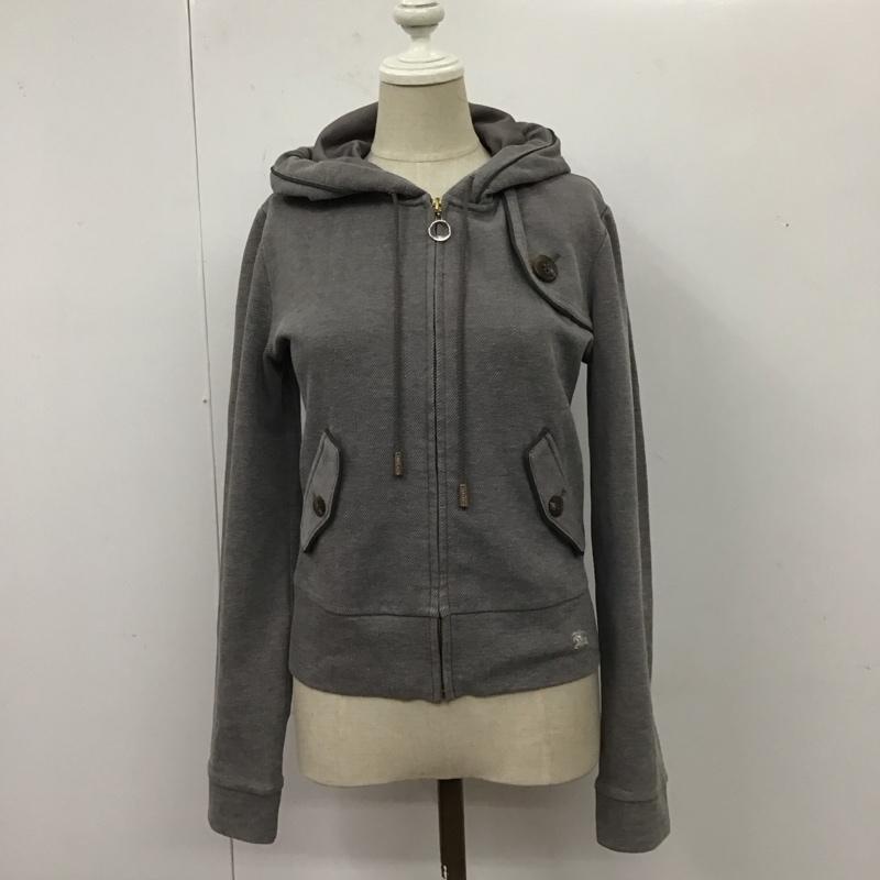 バーバリーブルーレーベル BURBERRY BLUE LABEL パーカー 長袖 FA518-162-07 フルジップ 38 ワンポイント 灰 / グレー /  レディース USED 古着 中古 10115478
