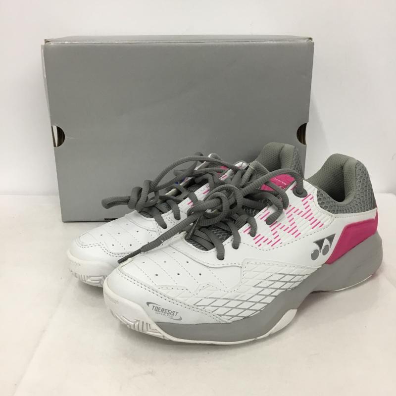 ヨネックス YONEX スニーカー スニーカー SHT103 テニスシューズ パワークッション103 箱有 24cm 24.0cm ロゴ、文字 白 / ホワイト / X 灰 / グレー / X 桃 / ピンク /  レディース USED 古着 中古 10147964