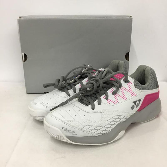 ヨネックス YONEX スニーカー スニーカー SHT103 テニスシューズ パワークッション103 箱有 24cm 24.0cm ロゴ、文字 白 / ホワイト / X 灰 / グレー / X 桃 / ピンク /  レディース USED 古着 中古 10147964