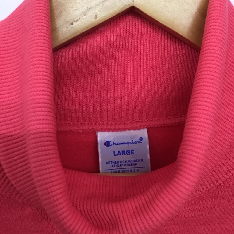 チャンピオン Champion トレーナー 長袖 CW-YG003 テックウィーブ テリー タートルネックスウェットシャツ 23FW GOLF L ワンポイント 桃 / ピンク /  レディース USED 古着 中古 10146399