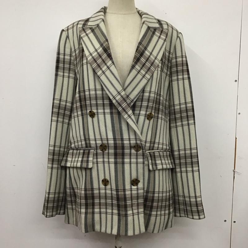 マウジー MOUSSY ジャケット、上着 ジャケット、ブレザー 010CSS30-0490 ダブルボタンジャケット 2 チェック 白 / ホワイト / X 茶 / ブラウン / X ダークブラウン / ダークブラウン /  レディース USED 古着 中古 10124979