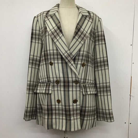 マウジー MOUSSY ジャケット、上着 ジャケット、ブレザー 010CSS30-0490 ダブルボタンジャケット 2 チェック 白 / ホワイト / X 茶 / ブラウン / X ダークブラウン / ダークブラウン /  レディース USED 古着 中古 10124979
