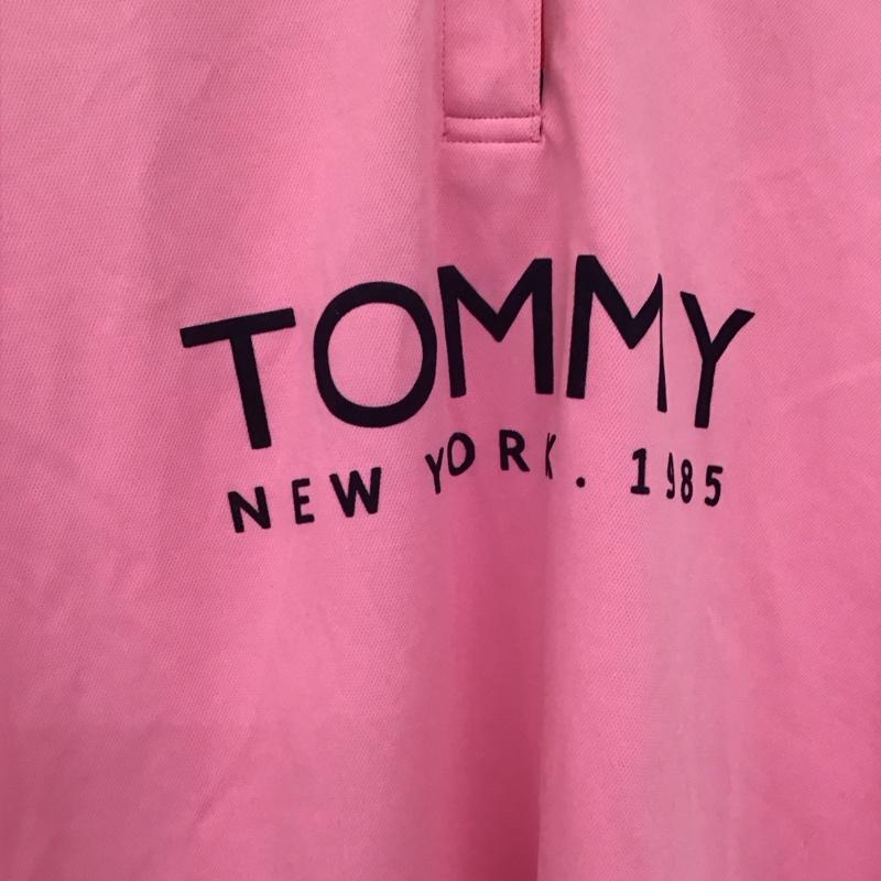 トミーヒルフィガー TOMMY HILFIGER ポロシャツ 半袖 半袖ポロシャツ カラーシャツ 半袖カットソー LL ロゴ、文字 桃 / ピンク /  レディース USED 古着 中古 10147631