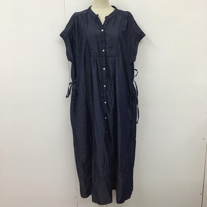 アメリカンホリック AMERICAN HOLIC ワンピース ロングスカート 半袖ロングワンピース フレアスカート 切り替えワンピース M 無地 インディゴ / インディゴ /  レディース USED 古着 中古 10116748