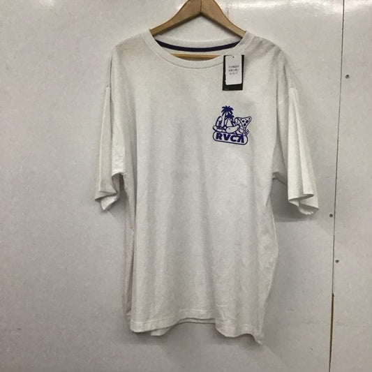 ルーカ RVCA Tシャツ 半袖 半袖カットソー プリントTシャツ クルーネックカットソー L ロゴ、文字 白 / ホワイト /  メンズ USED 古着 中古 10139305