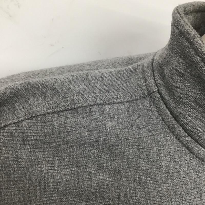 カーハート Carhartt トレーナー 長袖 長袖スウェット 長袖トレーナー リブカットソー 長袖カットソー ジップアップカラー L ロゴ、文字 灰 / グレー /  メンズ USED 古着 中古 10124692