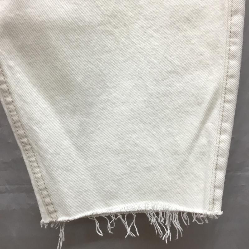 ザラ ZARA パンツ デニム、ジーンズ デニムパンツ ストレートパンツ ワイドパンツ カジュアルパンツ 切りっぱなし 44インチ 無地 白 / ホワイト /  メンズ USED 古着 中古 10120256