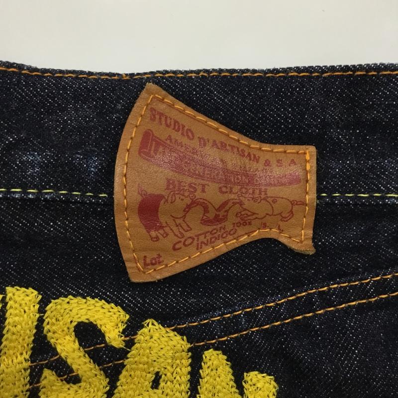 スタディオダルチザン STUDIOD ARTISAN&SA パンツ デニム、ジーンズ デニムパンツ ストレートパンツ ワイドパンツ カジュアルパンツ 30インチ ロゴ、文字 インディゴ / インディゴ /  メンズ USED 古着 中古 10109492