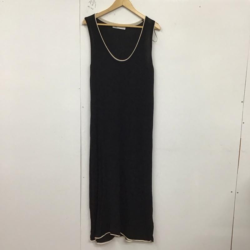 ザラ ZARA ワンピース ロングスカート L 無地 黒 / ブラック /  レディース USED 古着 中古 10128892