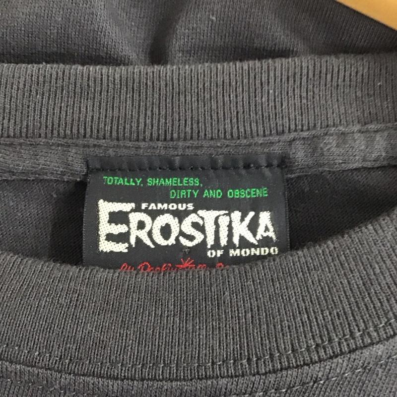 エロスティカ EROSTiKA Tシャツ 半袖 半袖カットソー プリントTシャツ クルーネックカットソー XL プリント 黒 / ブラック /  メンズ USED 古着 中古 10129875