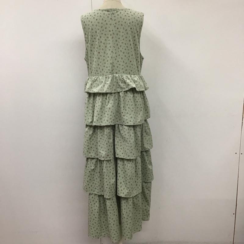 メリージェニー merry jenny ワンピース ロングスカート 282350303301-01 petit flower ティアード ジャンスカ FREE 花柄 薄緑 / ライトグリーン /  レディース USED 古着 中古 10112048