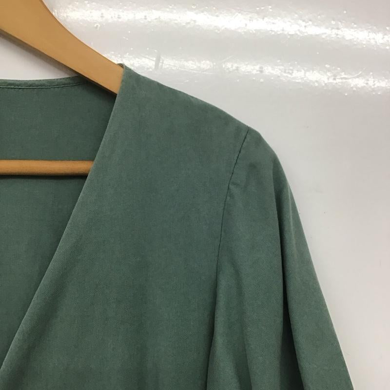 ザラ ZARA ワンピース ひざ丈スカート 半袖ワンピース フロントボタン M 無地 カーキ / カーキ /  レディース USED 古着 中古 10145175
