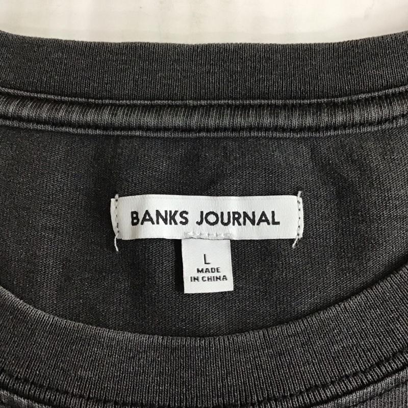 バンクスジャーナル BANKS JOURNAL Tシャツ 半袖 半袖カットソー プリントTシャツ クルーネックカットソー L ロゴ、文字 黒 / ブラック /  メンズ USED 古着 中古 10115296