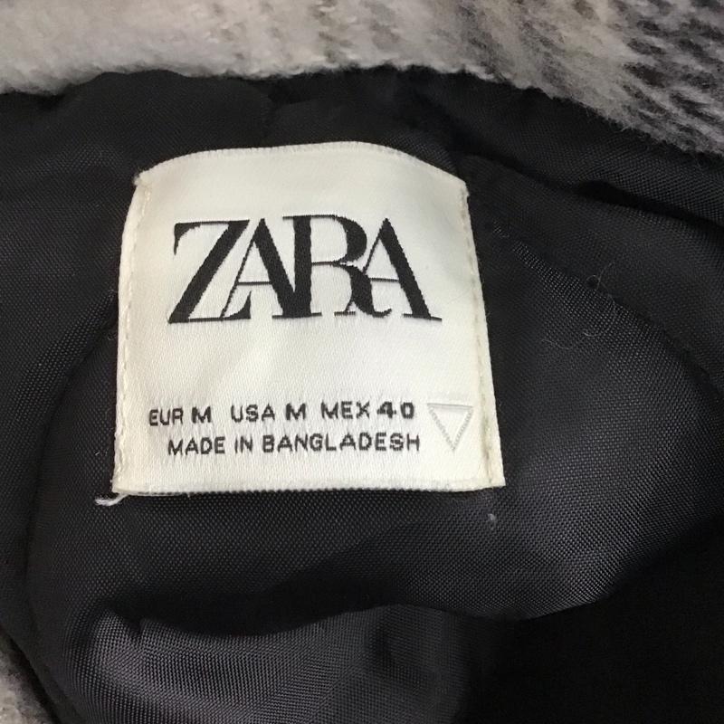 ザラ ZARA ジャケット、上着 ジャケット、ブレザー ジップアップジャケット ジャンパー ジャケット カジュアルジャケット アウター M チェック 白 / ホワイト / X 黒 / ブラック /  レディース USED 古着 中古 10124569
