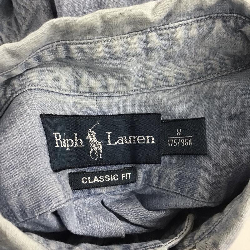 ラルフローレン RALPHLAUREN シャツ、ブラウス 長袖 長袖シャツ カラーシャツ ポケットシャツ 長袖カットソー デニムシャツ M ロゴ、文字 インディゴ / インディゴ /  メンズ USED 古着 中古 10124490