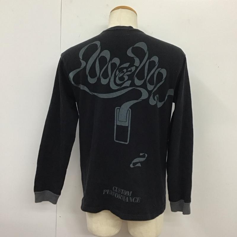 エムアンドエム M&M Tシャツ 長袖 ロンT クルーネック バックロゴ M ロゴ、文字 黒 / ブラック /  メンズ USED 古着 中古 10125807