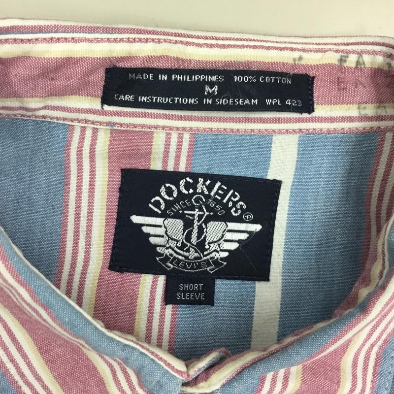 ドッカーズ DOCKERS シャツ、ブラウス 半袖 半袖シャツ カラーシャツ 半袖カットソー ストライプシャツ M ストライプ マルチカラー / マルチカラー /  メンズ USED 古着 中古 10120693