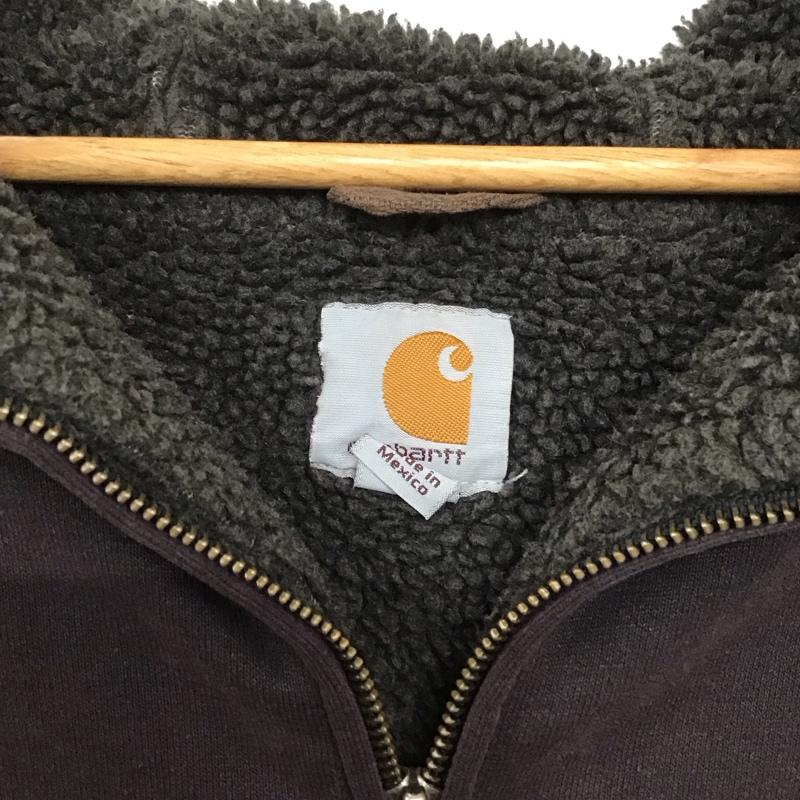 カーハート Carhartt パーカー 長袖 ジップアップ M ロゴ、文字 黒 / ブラック /  メンズ USED 古着 中古 10141803