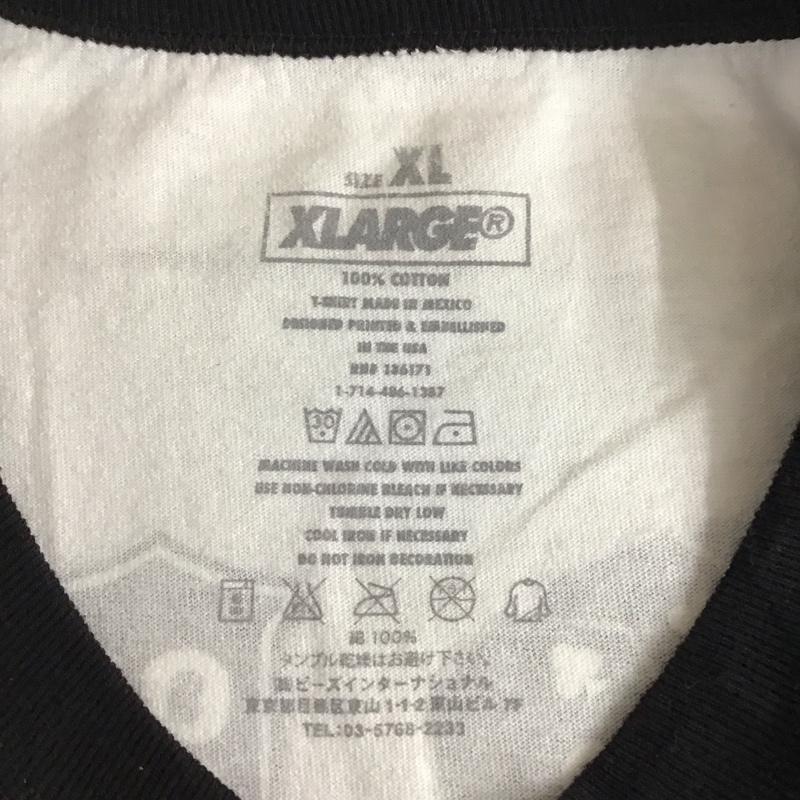 エクストララージ XLARGE カットソー 七分袖 KILLFORNIA ラグランカットソー バックプリント XL ロゴ、文字 黒 / ブラック / X 白 / ホワイト /  メンズ USED 古着 中古 10119829
