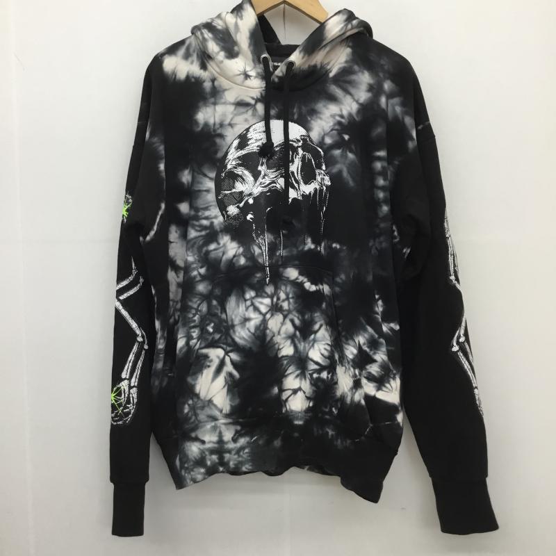 ディーゼル DIESEL パーカー 長袖 S-ALBY-Y タイダイ　スカル M 総柄 X スカル 黒 / ブラック /  メンズ USED 古着 中古 10112605