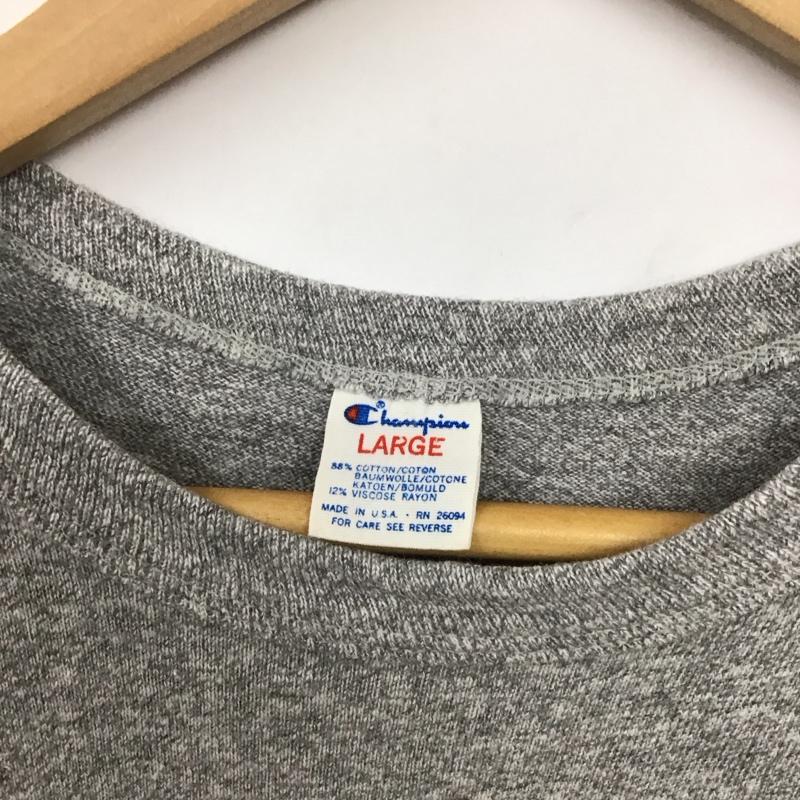 チャンピオン Campion Tシャツ 半袖 80ｓ L 無地 X ロゴ、文字 灰 / グレー /  メンズ USED 古着 中古 10131931