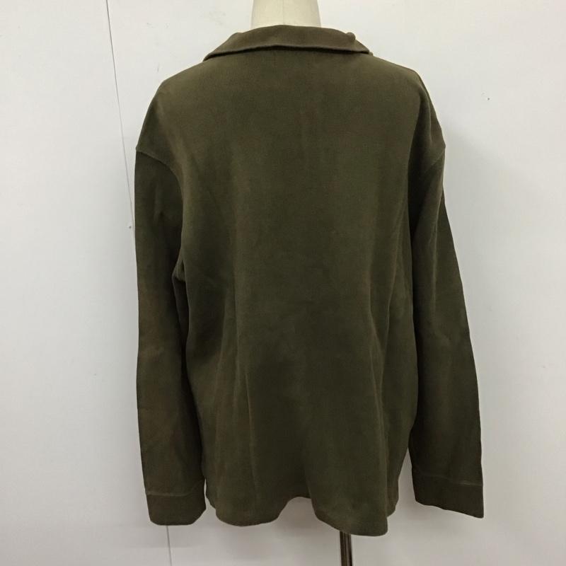 ポロバイラルフローレン Polo by RALPH LAUREN カットソー 長袖 長袖カットソー ジップネックカラー カットソー XXL ロゴ、文字 カーキ / カーキ /  メンズ USED 古着 中古 10124952