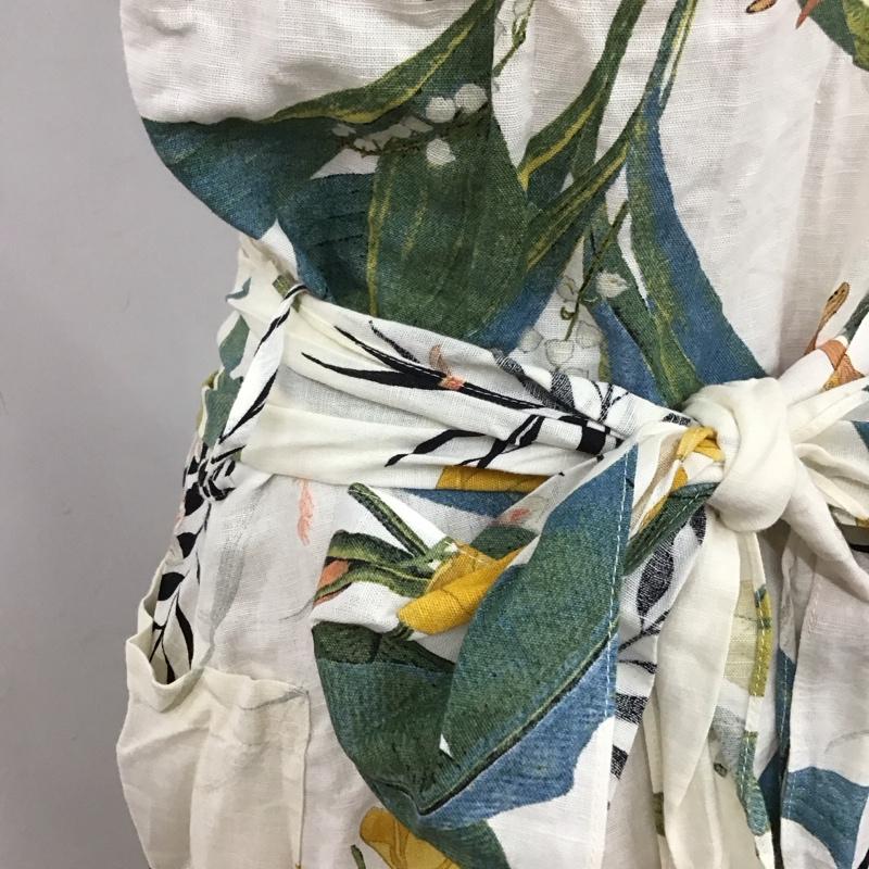 ザラ ZARA ワンピース ひざ丈スカート 2779 171 330 コットン リネン フレンチスリーブ S 花柄 マルチカラー / マルチカラー /  レディース USED 古着 中古 10113510