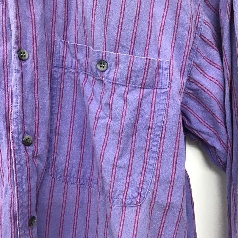 古着 USED シャツ、ブラウス 長袖 長袖シャツ 無地シャツ カラーシャツ S ストライプ 紫 / パープル /  メンズ USED 古着 中古 10148704