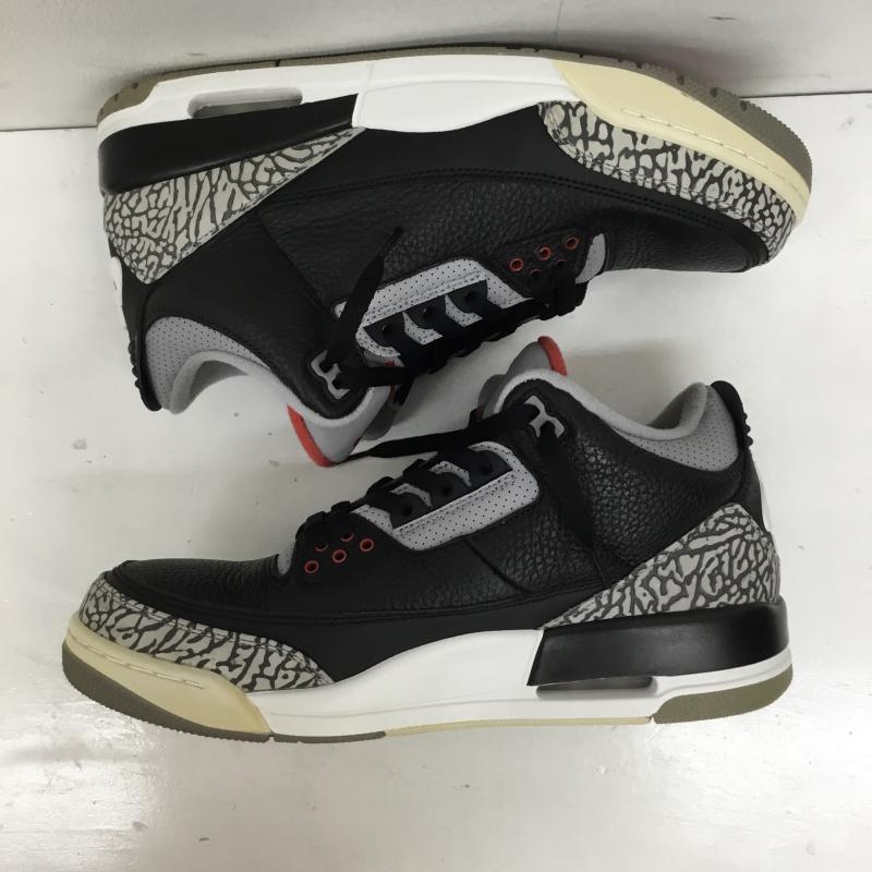 ナイキ NIKE スニーカー スニーカー 854262-001 Air Jordan 3 Retro OG Black Cement 28.0cm ロゴ、文字 灰 / グレー / X 黒 / ブラック / X 赤 / レッド /  メンズ USED 古着 中古 10142850