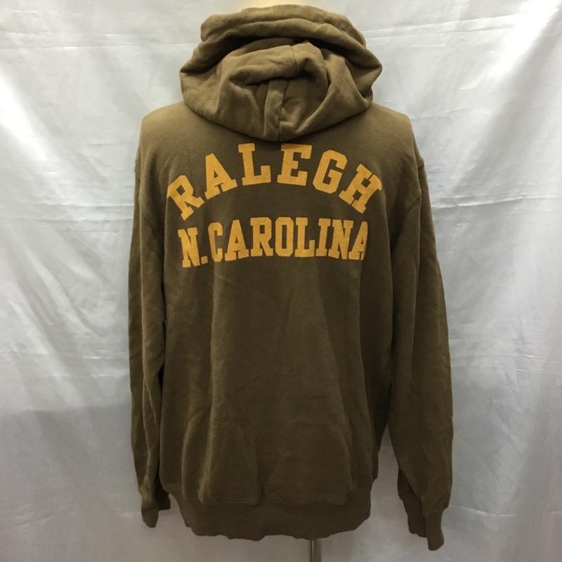 チャンピオン Champion パーカー 長袖 長袖パーカー フード付きパーカー プリントスウェット トレーナー XL ロゴ、文字 茶 / ブラウン /  メンズ USED 古着 中古 10121504