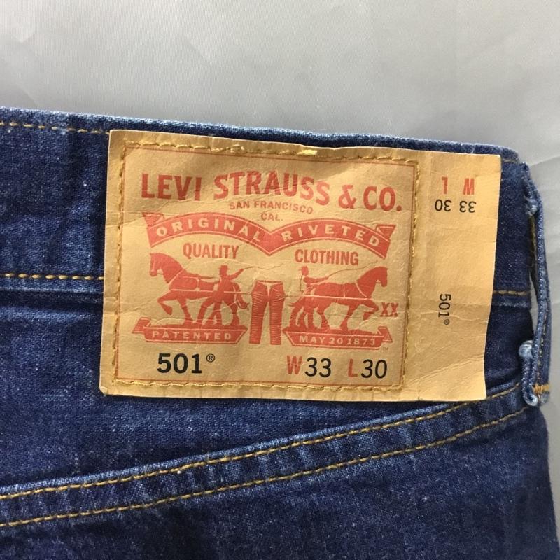 リーバイス Levi s パンツ デニム、ジーンズ 501 W33 L30 ボタンフライ 33インチ 無地 インディゴ / インディゴ /  メンズ USED 古着 中古 10116086