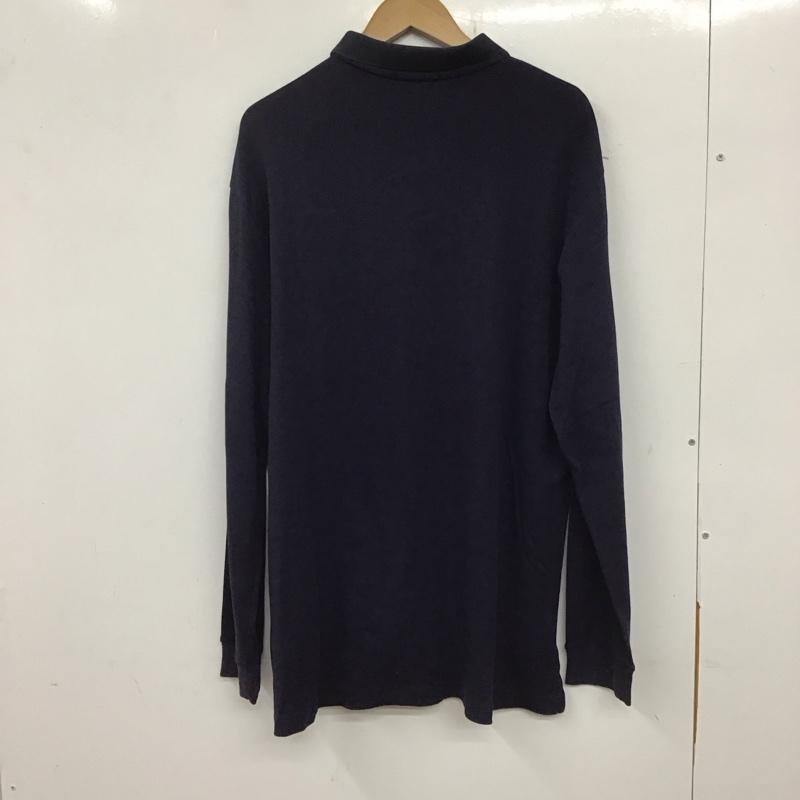 ポロラルフローレン POLO RALPH LAUREN ポロシャツ 長袖 長袖ポロシャツ 長袖カットソー カラーシャツ XL ロゴ、文字 紺 / ネイビー /  メンズ USED 古着 中古 10137304
