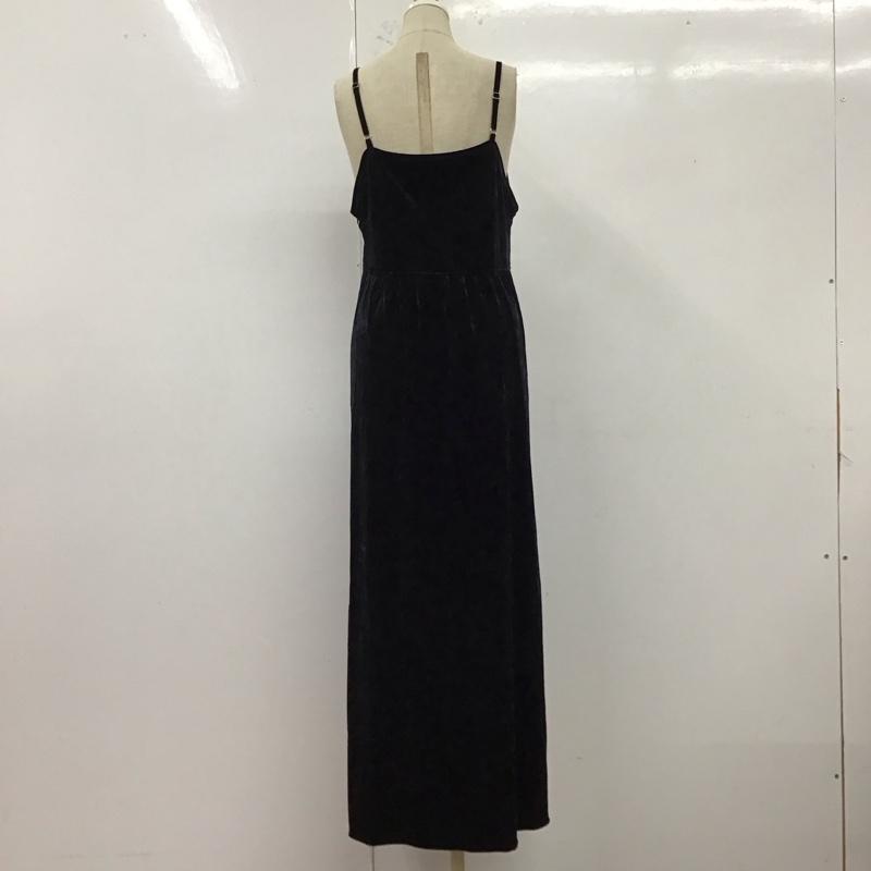 ジーナシス JEANASIS ワンピース ロングスカート JS071578TS ベロア調 キャミワンピース FREE 無地 黒 / ブラック /  レディース USED 古着 中古 10122360
