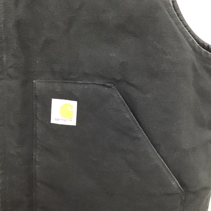 カーハート Carhartt ベスト ベスト ジップアップベスト ノースリーブカットソー アウター XL ロゴ、文字 ダークグレー / ダークグレー /  メンズ USED 古着 中古 10150663