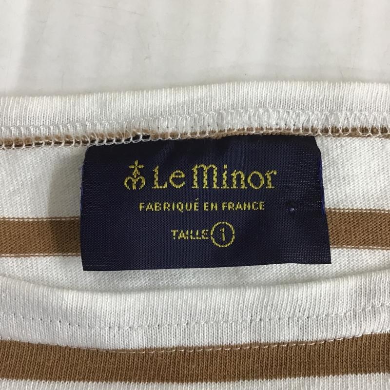 ルミノール LEMINOR カットソー 長袖 長袖カットソー ボーダーカットソー ワイドクルーネックカットソー 1 ボーダー柄 白 / ホワイト / X 茶 / ブラウン /  レディース USED 古着 中古 10105949