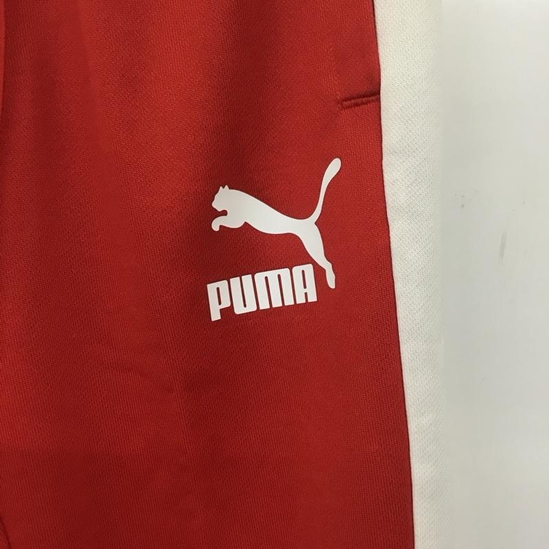 プーマ PUMA パンツ ワークパンツ、ペインターパンツ ワイドパンツ カジュアルパンツ ワークパンツ ジャージ M ロゴ、文字 赤 / レッド /  メンズ USED 古着 中古 10139287