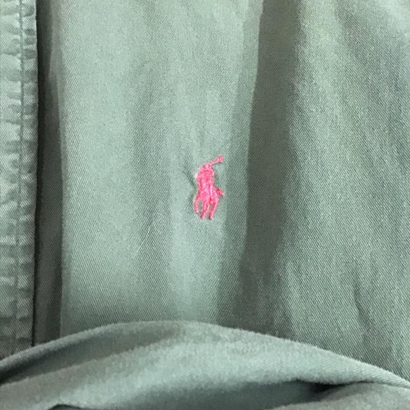 ラルフローレン RALPHLAUREN シャツ、ブラウス 長袖 長袖シャツ 無地シャツ カラーシャツ ボタンダウンシャツ L ロゴ、文字 緑 / グリーン /  メンズ USED 古着 中古 10144933