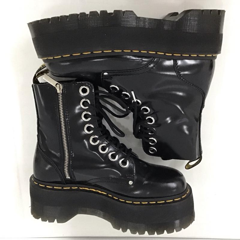 ドクターマーチン Dr.Martens ブーツ 一般 25566001 JADON MAX サイドファスナー 厚底 箱有 UK5 US：7 無地 黒 / ブラック /  レディース USED 古着 中古 10135290