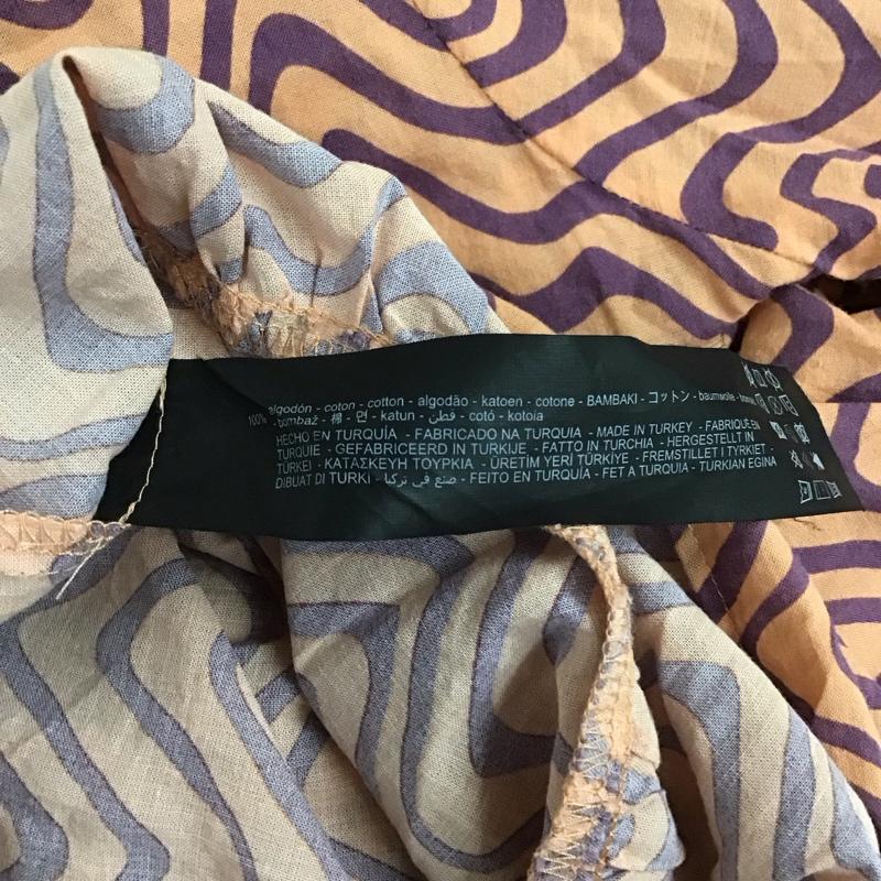 ザラ ZARA ワンピース ロングスカート 4437 272 623 長袖 ティアード Vネック S 総柄 橙 / オレンジ / X 紫 / パープル /  レディース USED 古着 中古 10109494