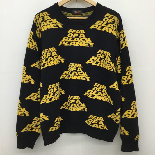 シュプリーム Supreme ニット、セーター 長袖 Supreme×UNDERCOVER　１８SS　Public　Enemy L 総柄 黒 / ブラック / X 黄 / イエロー /  メンズ USED 古着 中古 10120960