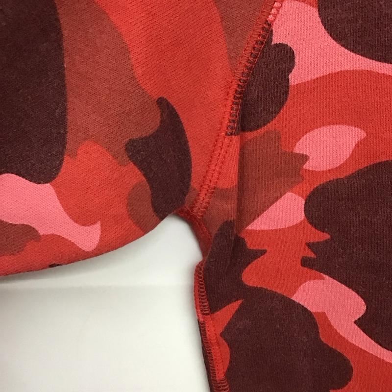 アベイシングエイプ A BATHING APE パーカー 長袖 ジップアップパーカー スウェット長袖パーカー カジュアルジャケット L ロゴ、文字 赤 / レッド /  メンズ USED 古着 中古 10141379