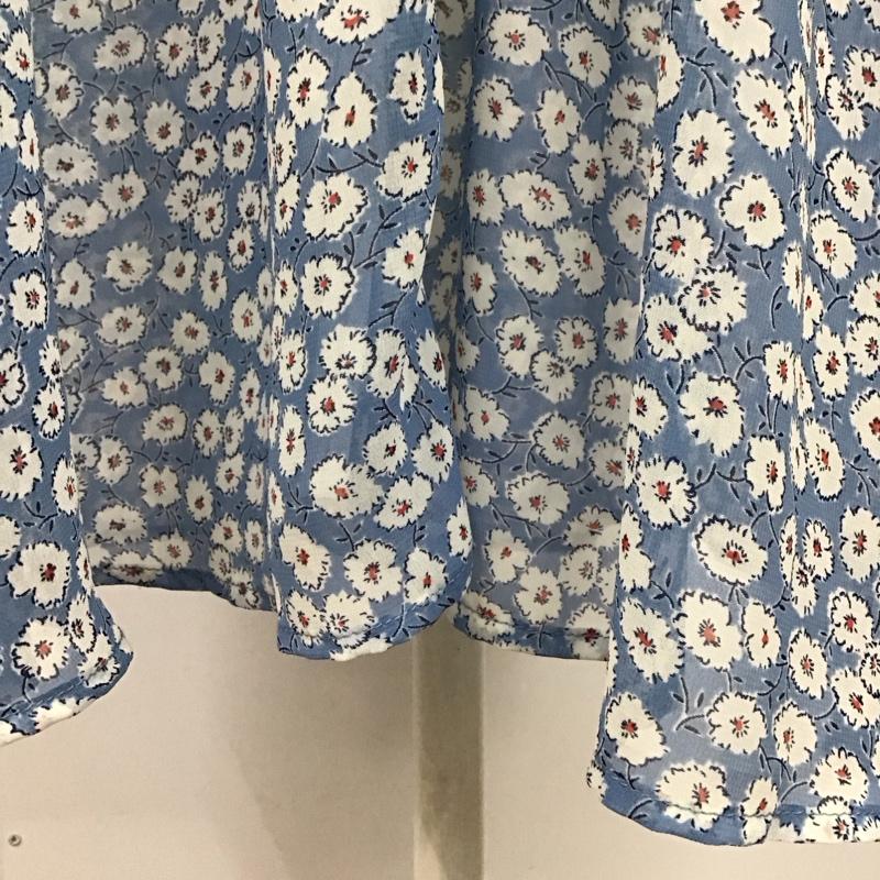 アナザーエディション Anather Edition ワンピース ロングスカート 半袖 Vネック 花柄 水色 / ライトブルー /  レディース USED 古着 中古 10116471