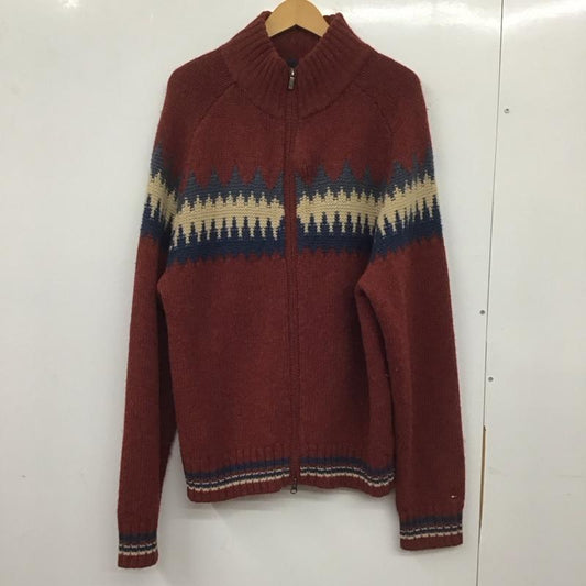 トミーヒルフィガー TOMMY HILFIGER ニット、セーター 長袖 長袖ニットカーディガン ジップアップニットカーディガン アウター XL プリント マルチカラー / マルチカラー /  メンズ USED 古着 中古 10138595