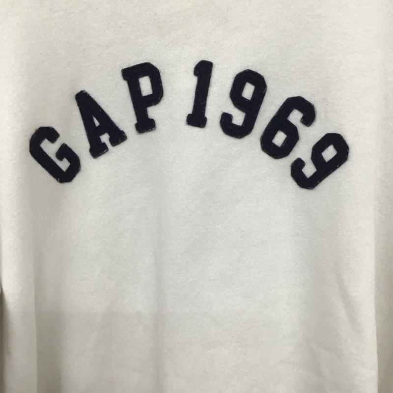 ギャップ GAP トレーナー 長袖 長袖トレーナー スウェット クルーネック プルオーバー L ロゴ、文字 白 / ホワイト /  メンズ USED 古着 中古 10132802