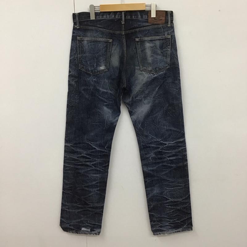 エターナル ETERNAL パンツ デニム、ジーンズ デニムパンツ ストレートパンツ ダメージジーンズ ワイドパンツ 34 総柄 インディゴ / インディゴ /  メンズ USED 古着 中古 10107200