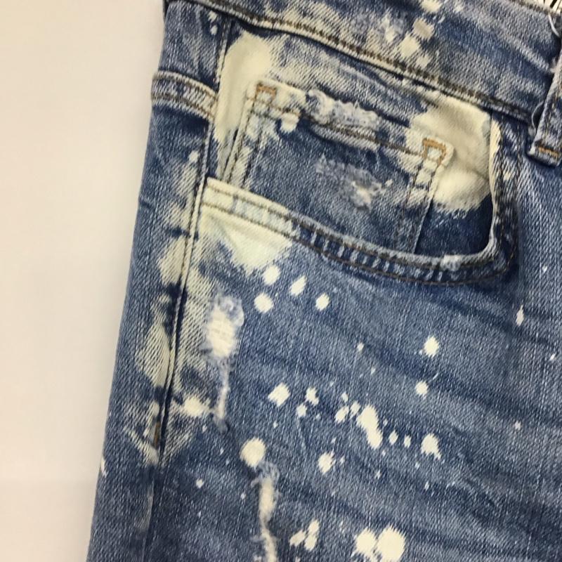 ザラ ZARA パンツ デニム、ジーンズ デニムパンツ スリムパンツ カジュアルパンツ ストレッチパンツ 38インチ ダメージ加工 インディゴ / インディゴ /  メンズ USED 古着 中古 10143232
