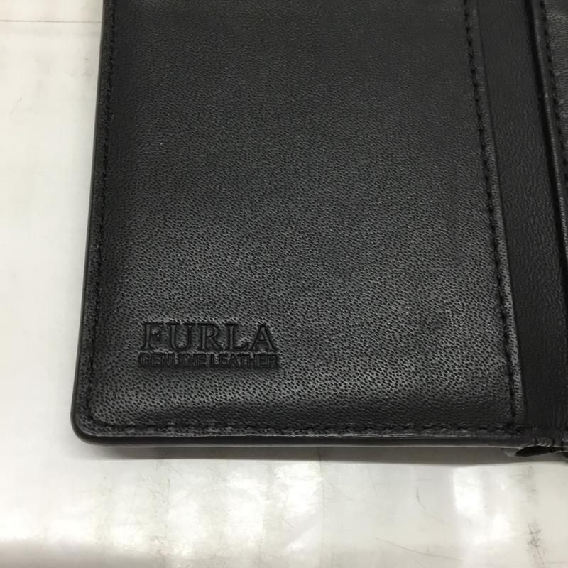 フルラ FURLA 財布 コンパクト財布 三つ折り ミニ財布 ロゴ、文字 黒 / ブラック /  レディース USED 古着 中古 10109225