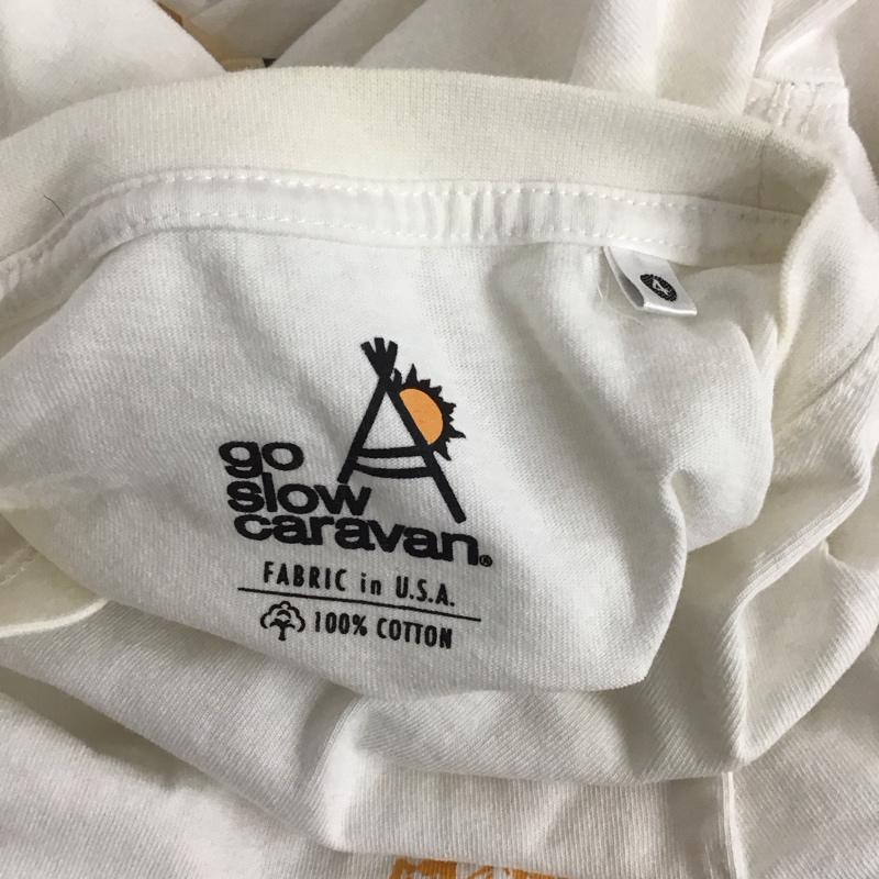 ゴースローキャラバン go slow caravan カットソー 長袖 長袖カットソー プリントカットソー クルーネック 4 プリント 白 / ホワイト /  メンズ USED 古着 中古 10125798