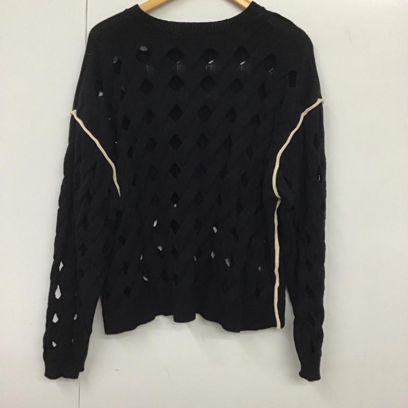 ニコアンド niko and... ニット、セーター 長袖 L 無地 黒 / ブラック /  レディース USED 古着 中古 10131844